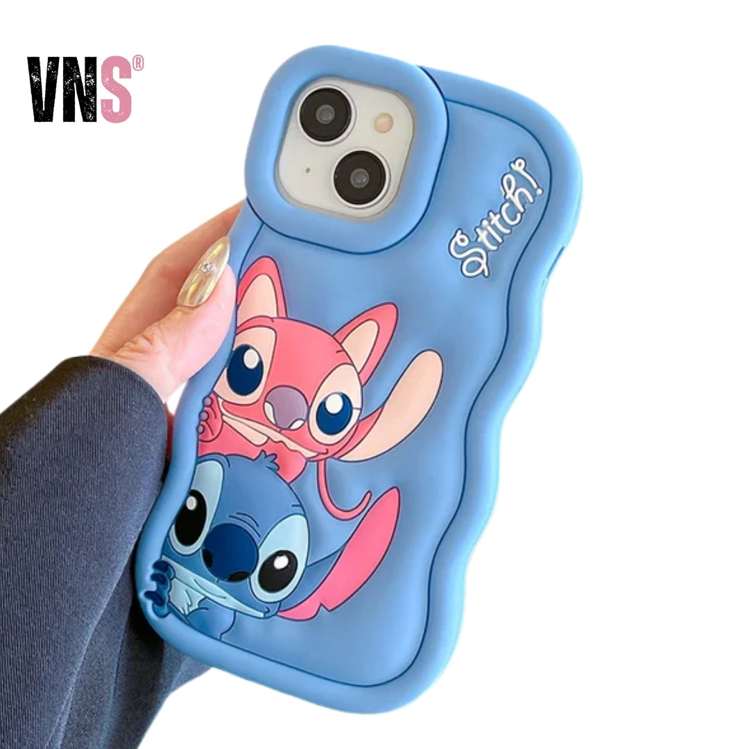 Case for iPhone X XS XR 11 12 13 Pro 14 Plus 15 Pro Max 3D Cartoon Silicon Wave Side Soft Phone Case