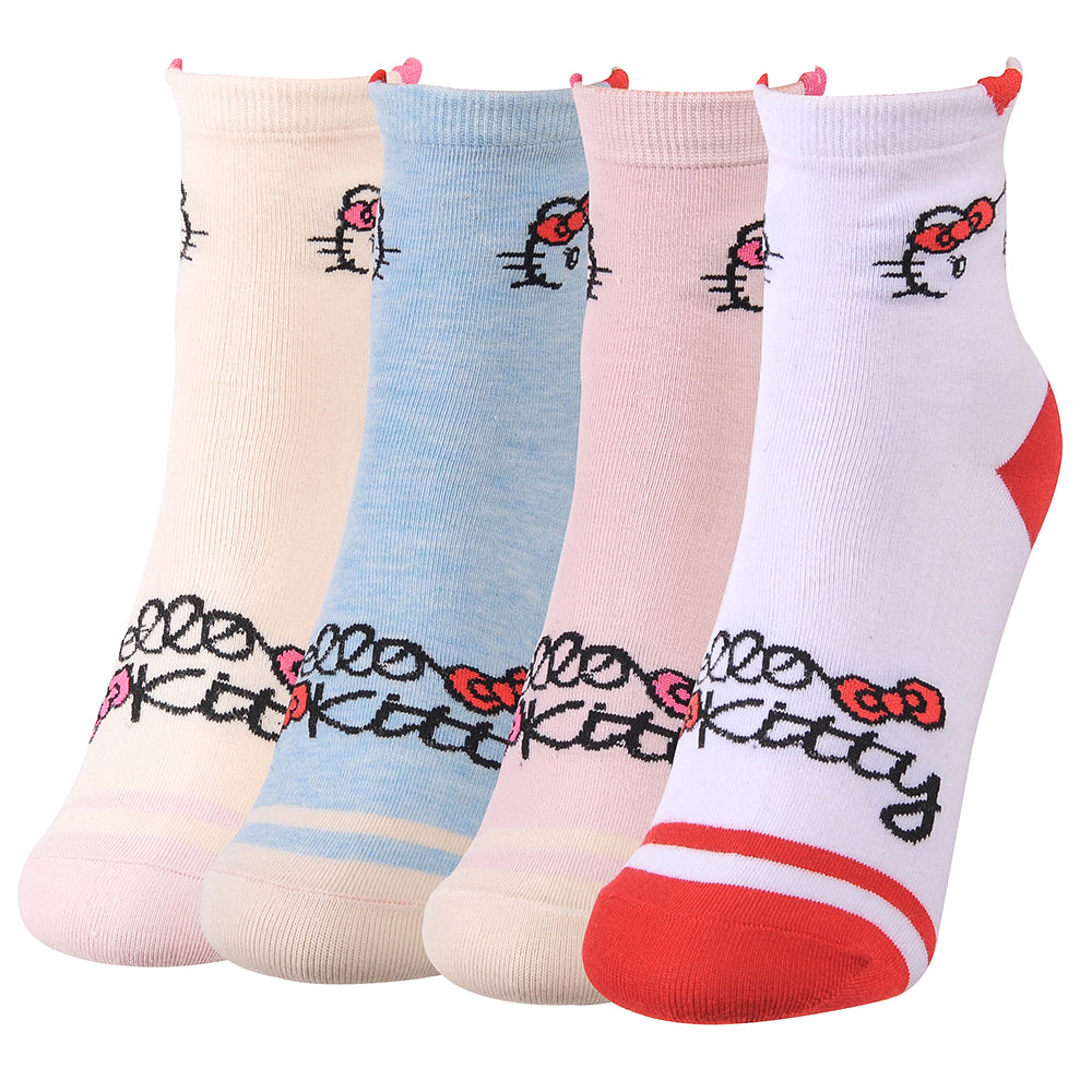 Chaussettes, ensemble de chaussettes mignonnes en coton mélangé Hello, Kitty Cat Kawaii et Vanity pour femmes, Crew Hearts Kitty, cadeau d'anniversaire pour les fans de Hello, Kitty