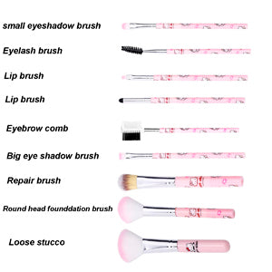 VNSPORT Brushes Set, Hello Kitty Cat Makeup Brushes Set - 12pcs