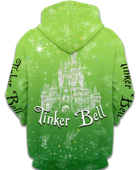 Green Tinker Bell Zip Up Hoodie