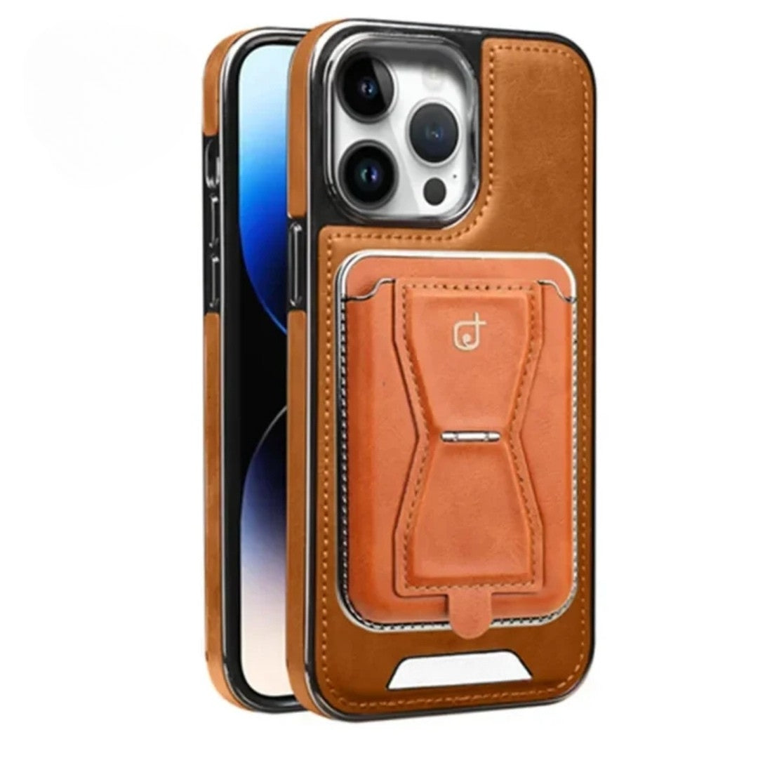 Luxury Leather Phone Case with Wallet and Removable Magnetic Card Holder for Iphone 16 15 14 13 12 Pro Max Plus