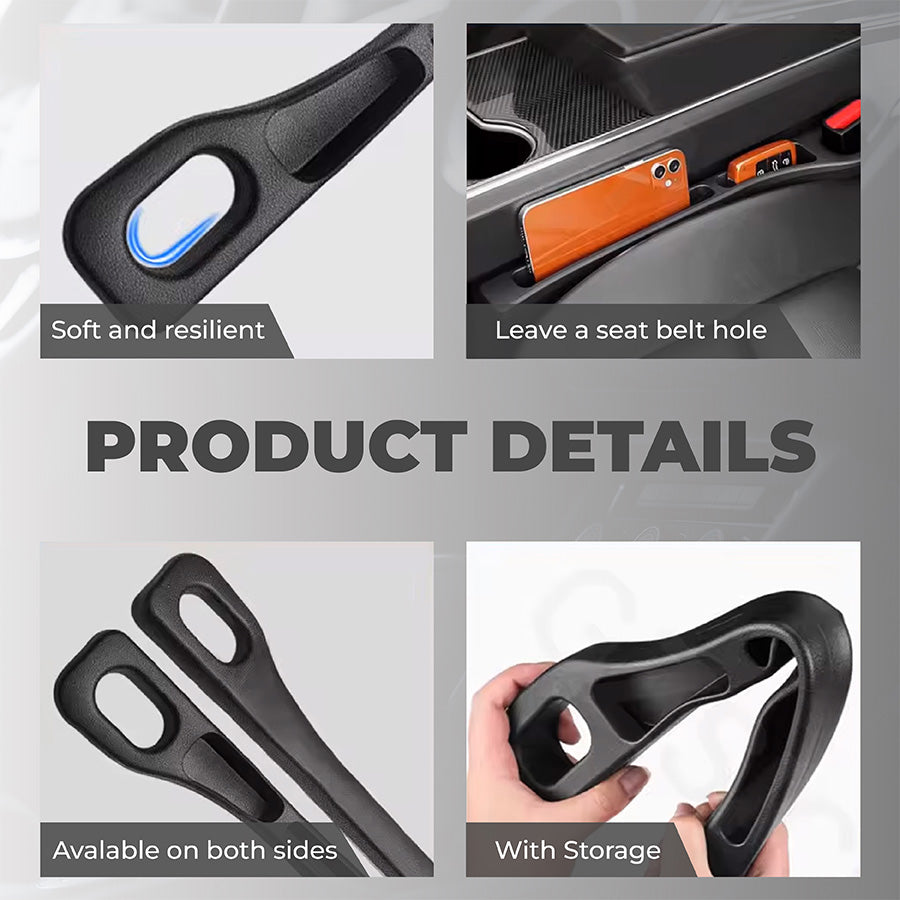 Universal Car Seat Gap Filler Strip – Anti-Drop Pad with Seatbelt Slot
