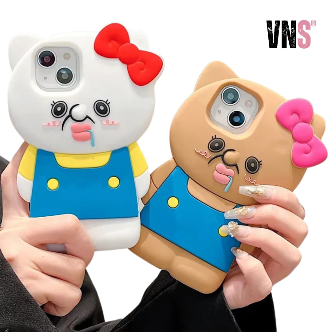 Cute cartoon 3D Bangbang KT Suitable For iPhone 14 Pro Max Phone Case Anti Drop Full Package 11 12 13 14 15 Soft Case Phone Prot