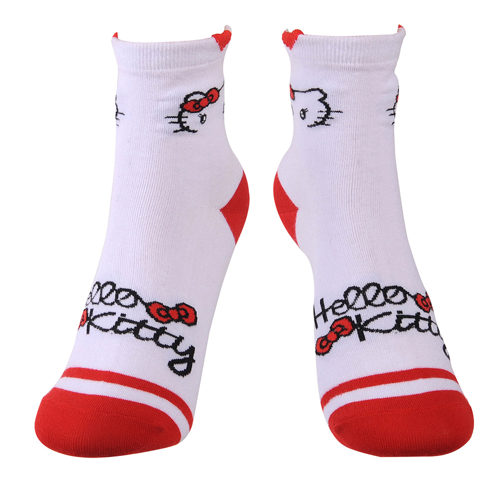 Chaussettes, ensemble de chaussettes mignonnes en coton mélangé Hello, Kitty Cat Kawaii et Vanity pour femmes, Crew Hearts Kitty, cadeau d'anniversaire pour les fans de Hello, Kitty