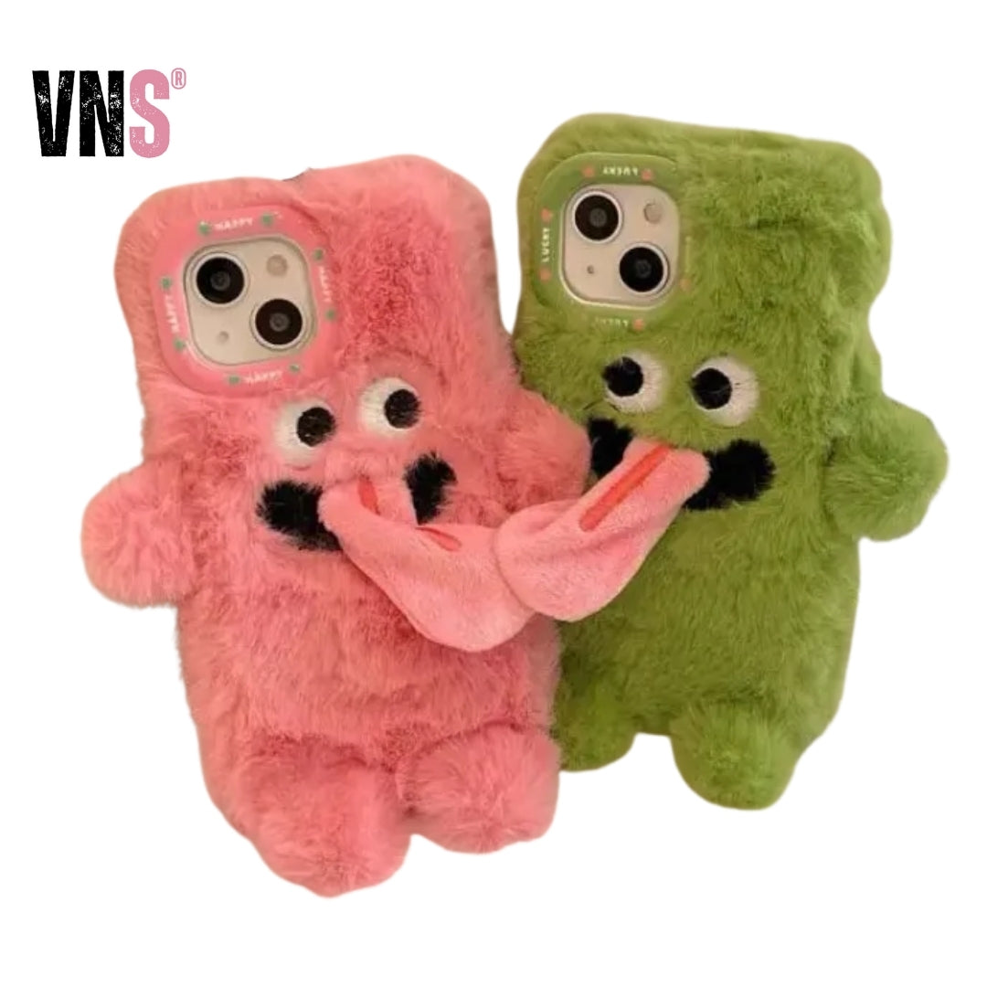 Phone Cases for Couples Plush  Tongue Apple for IPhone16 15 14 13 11 12 Pro Max Mini Plus  Case Soft  Winter  Autumn Shockproof