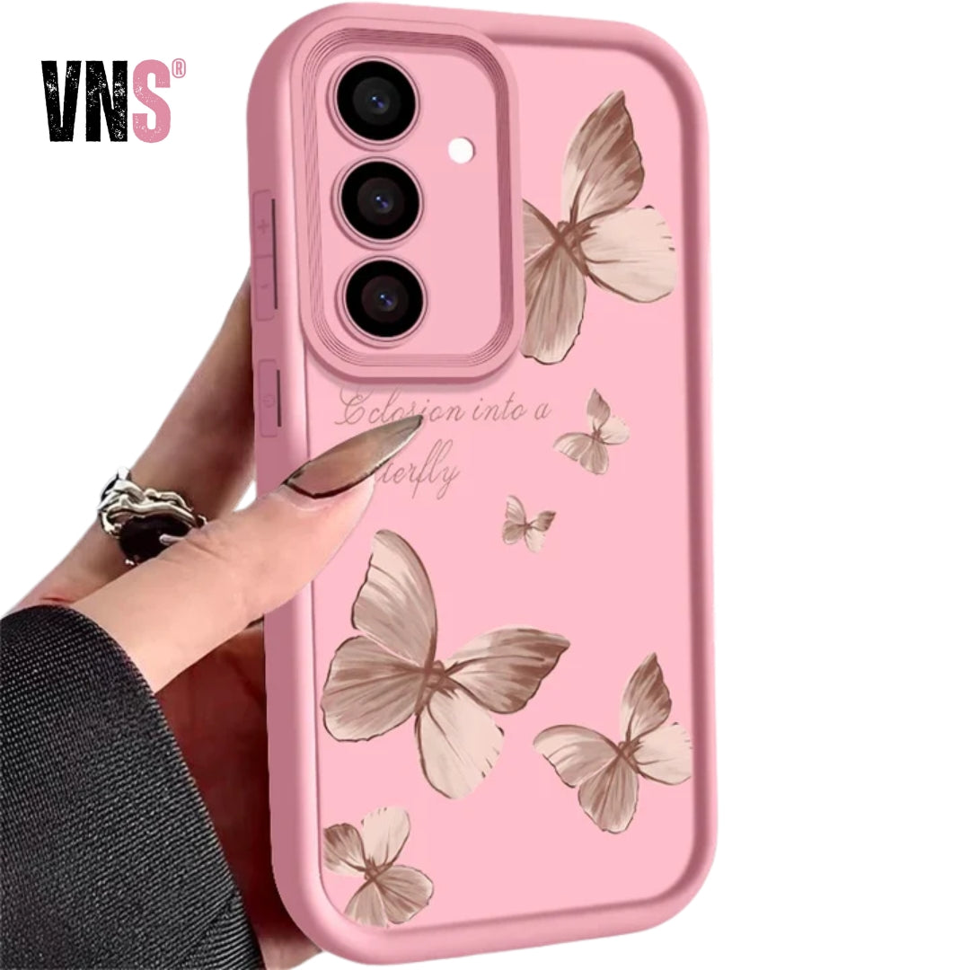 Gold Butterfly Soft TPU Case For Samsung Galaxy A55 A54 A15 A56 A16 A35 A53 A25 5G S25 S24 S23 S22 Ultra Plus S23 FE Phone Cover