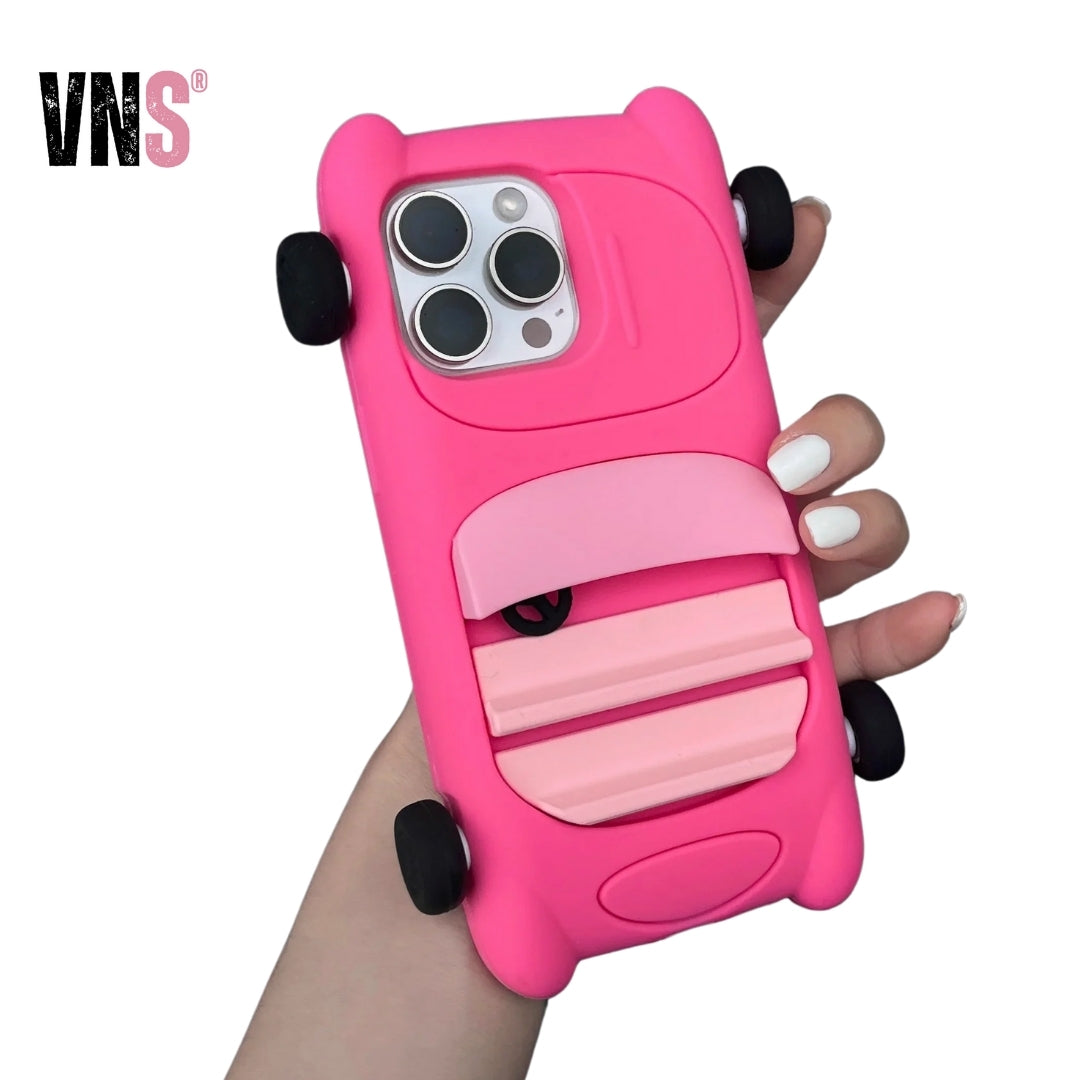 Cute Cartoon 3D Sports Car Model Phone Case for IPhone 16 15 14 13 Pro Max Plus Shockproof Silicone Soft High Quality Back Cover