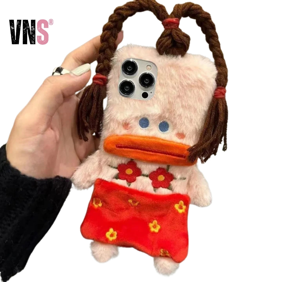 Plush Funny Sausage Mouth Phone Cases for IPhone16 15 14 13 12 Pro Max Mini X XR XS 8 Plus SE 2020 7 8 Case Shock proof Back Cover
