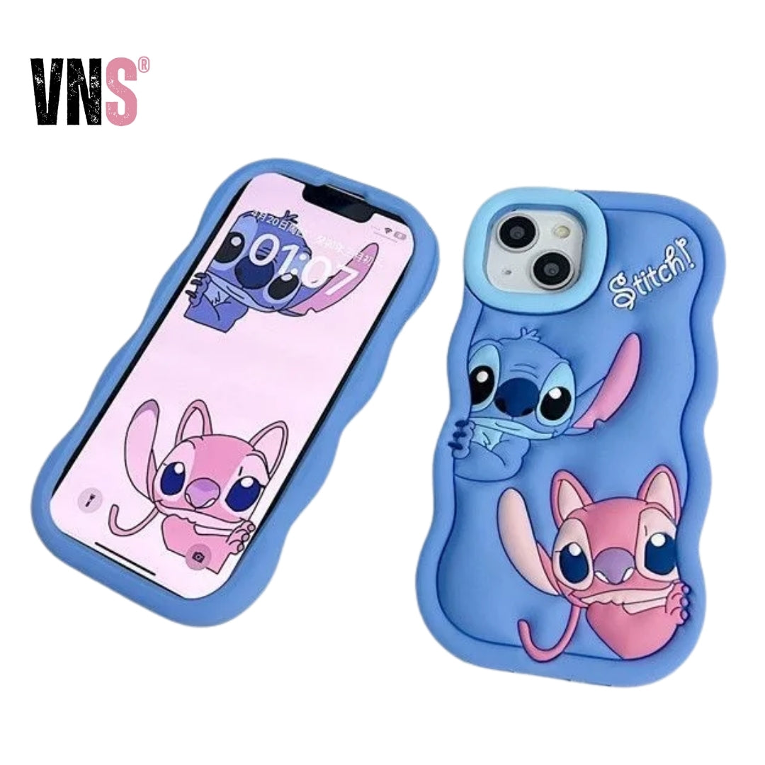For Samsung Galaxy S24 Ultra S23 Plus S22 S21 S20 FE A53 A14 A54 A04E 3D Cartoon Silicon Wave Side Soft Phone Case