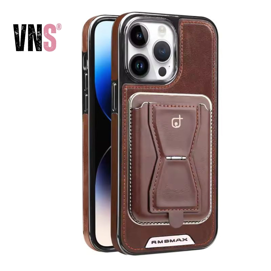 Luxury Leather Phone Case with Wallet and Removable Magnetic Card Holder for Iphone 16 15 14 13 12 Pro Max Plus