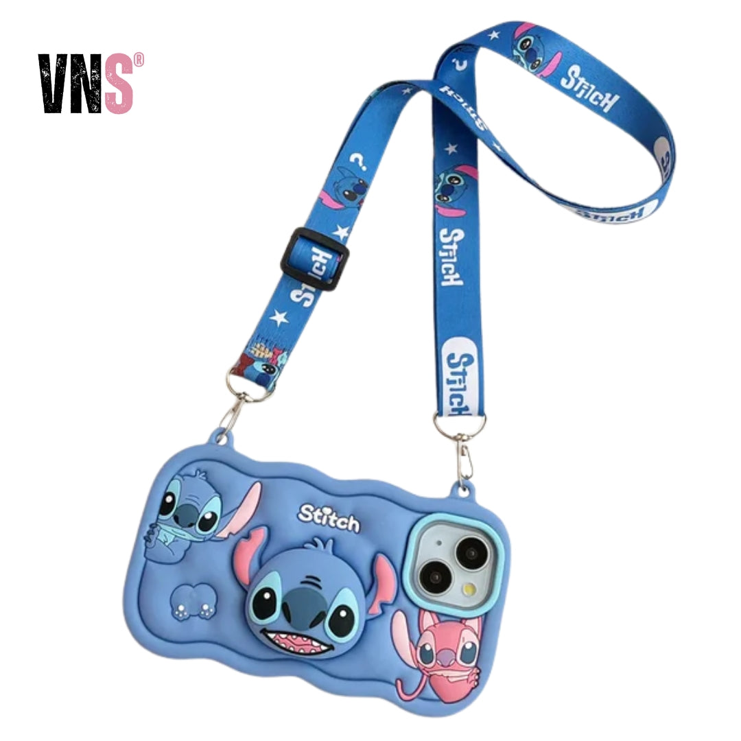 Cartoon Cute Head Holder Phone Case For iphone 16 15 14 Plus 13 12 Pro Max 11 With Lanyard Soft Silicone Cover