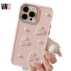 3D Cute Flower Pearl Heart Phone Case for iPhone 16 15 14 13 12 11 Pro Max Plus XS XR Shockproof Drop Protect Back Cover Luxury
