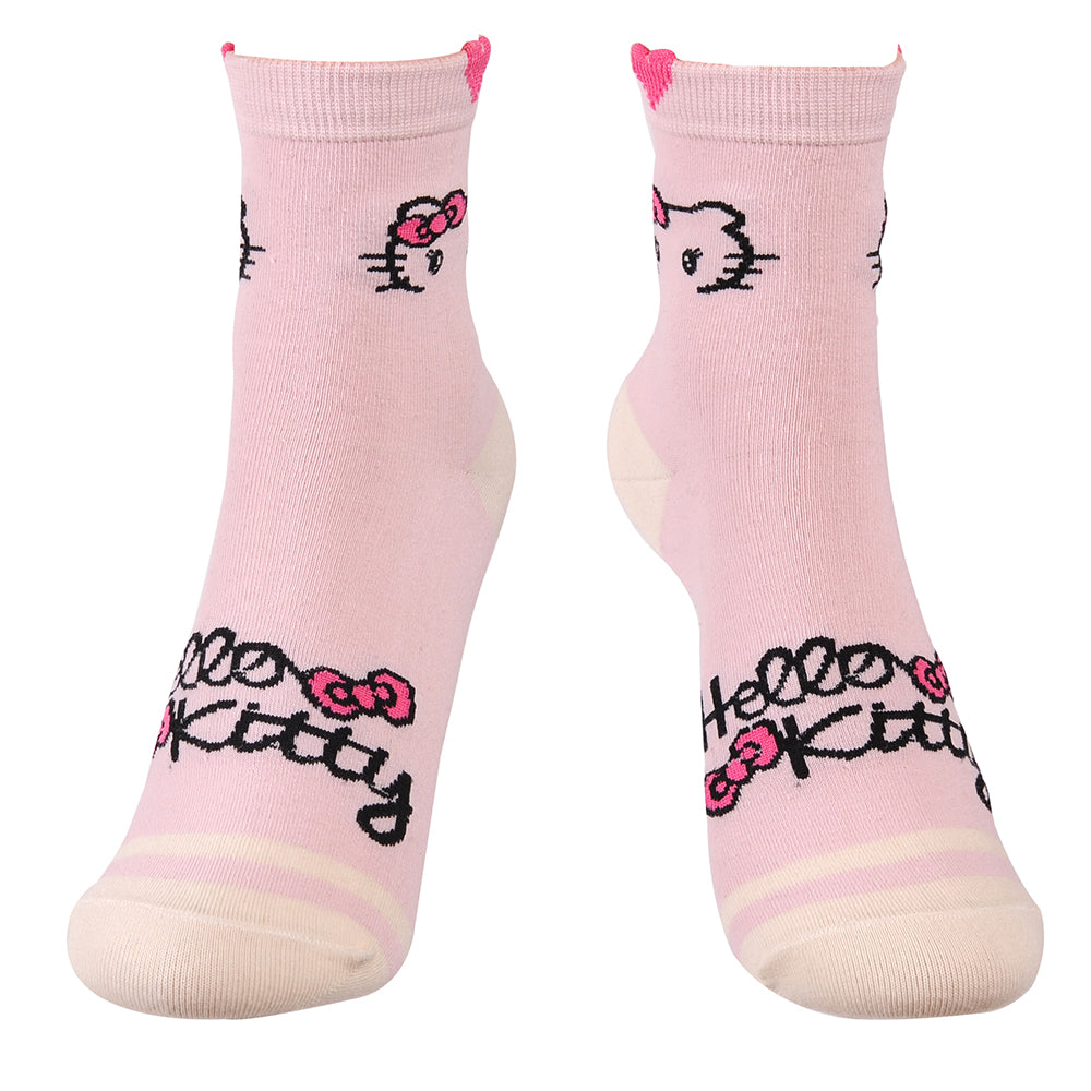 Chaussettes, ensemble de chaussettes mignonnes en coton mélangé Hello, Kitty Cat Kawaii et Vanity pour femmes, Crew Hearts Kitty, cadeau d'anniversaire pour les fans de Hello, Kitty