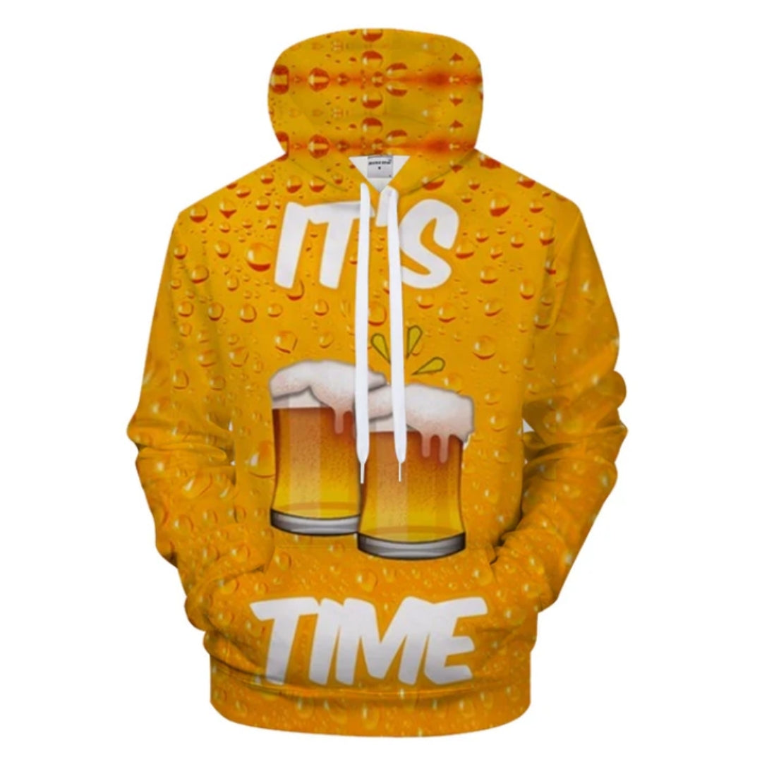 It's Beer Time 3D Sweatshirt Hoodie Pullover