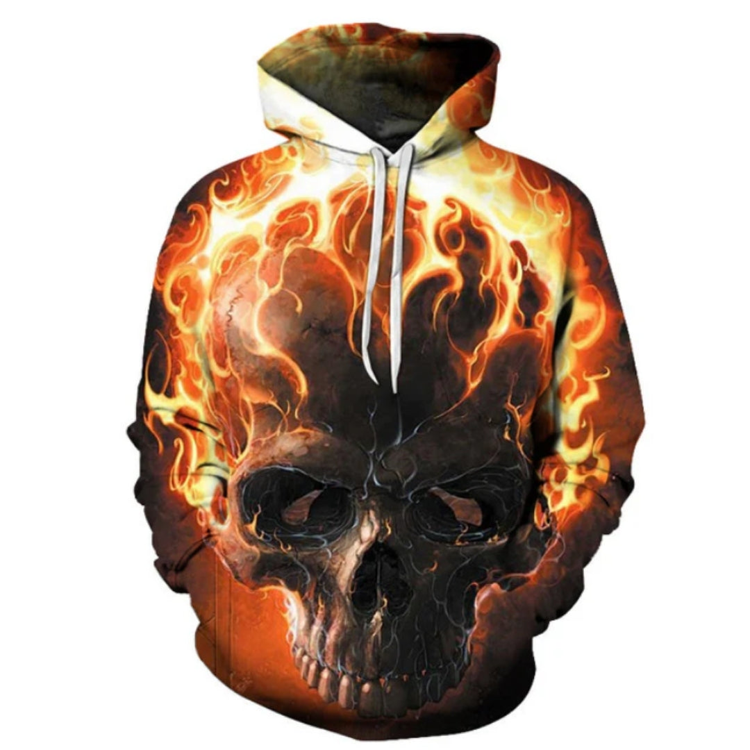 Fire Skull 3D Sweatshirt Hoodie Pullover