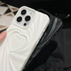 Phone Case For iPhone 13 14 15 Pro Max 16 Plus 11 12 ProMax Soft Matte Silicone Full Cover Fashion Fold Wrinkle 3D Love Heart