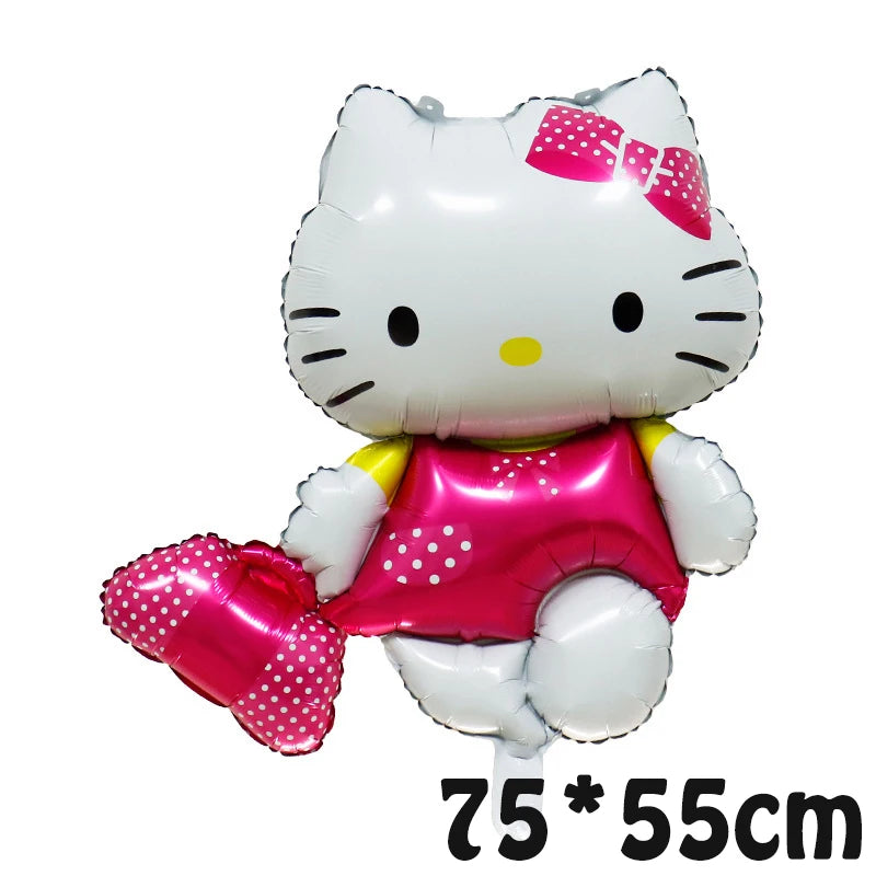 VNSPORT Hello Kawaii Kitty Balloons Happy Birthday Party Decoration Balloon Foil Balloon Set Room Decor Girls Gift Party Supplies