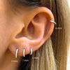 1Pair Stainless Steel Minimal Hoop Earrings Crystal Zirconia Small