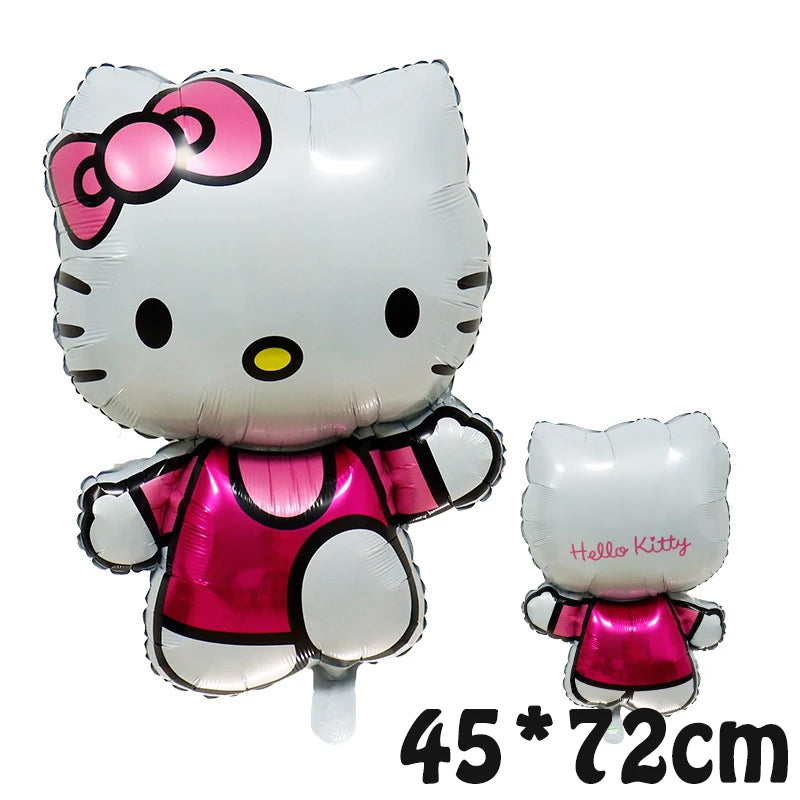 VNSPORT Hello Kawaii Kitty Balloons Happy Birthday Party Decoration Balloon Foil Balloon Set Room Decor Girls Gift Party Supplies