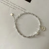 VNSPORT 925 Sterling Silver Bracelet Partial Pearls Knots Bracelets