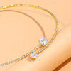 VNSPORT Fashion Rhinestone Heart Collar Choker Necklace