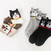 VNSPORT 5 Pairs Women Socks Cartoon Cat Cute Funny Personality Soft Comfortable Chrismas Gift High Quality Cotton Socks For Women