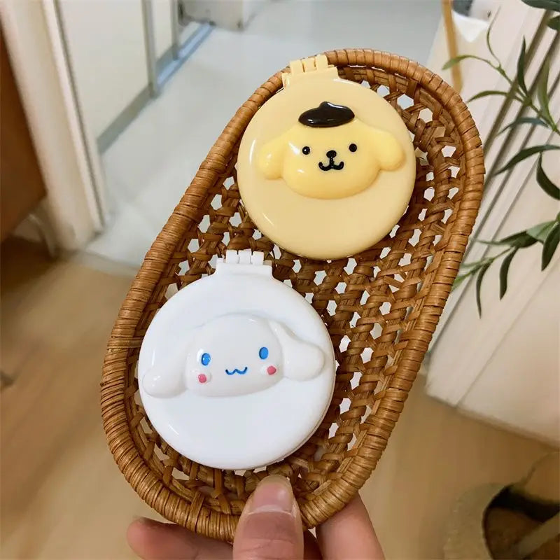 VNSPORT Hello Cute kitty My melody cute cartoon foldable comb mirror one-piece creative student portable dormitory make-up mirror