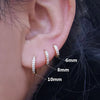 1Pair Stainless Steel Minimal Hoop Earrings Crystal Zirconia Small