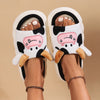 Cartoon Cute Cow House Slippers for Women – Platform Soft Sole, Anti-Slip, Lightweight Warm Plush Indoor Cozy Slides