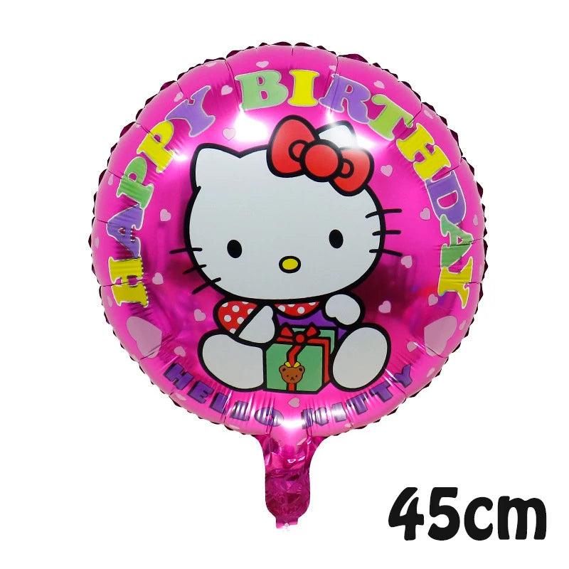 VNSPORT Hello Kawaii Kitty Balloons Happy Birthday Party Decoration Balloon Foil Balloon Set Room Decor Girls Gift Party Supplies