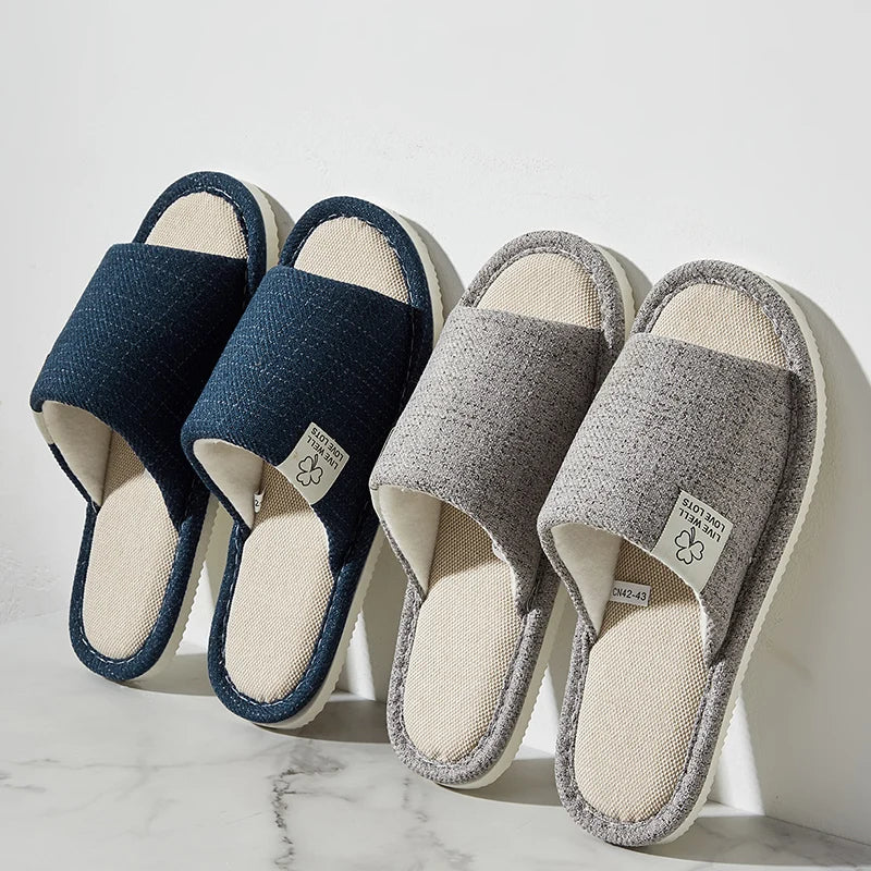 VNSPORT Home Linen Slippers For Men