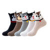 VNSPORT 5 Pairs Women Socks Cartoon Cat Cute Funny Personality Soft Comfortable Chrismas Gift High Quality Cotton Socks For Women