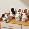 VNSPORT Winter Unisex Cartoon Cow Warm Plush Slippers