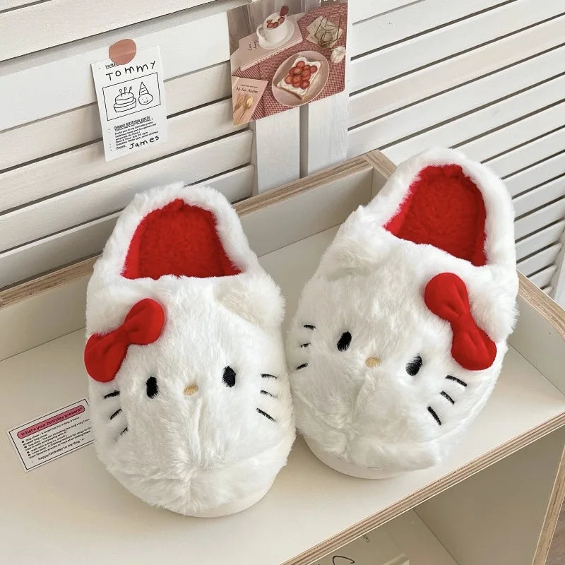 VNSPORT Plush Hello Kitty Slippers