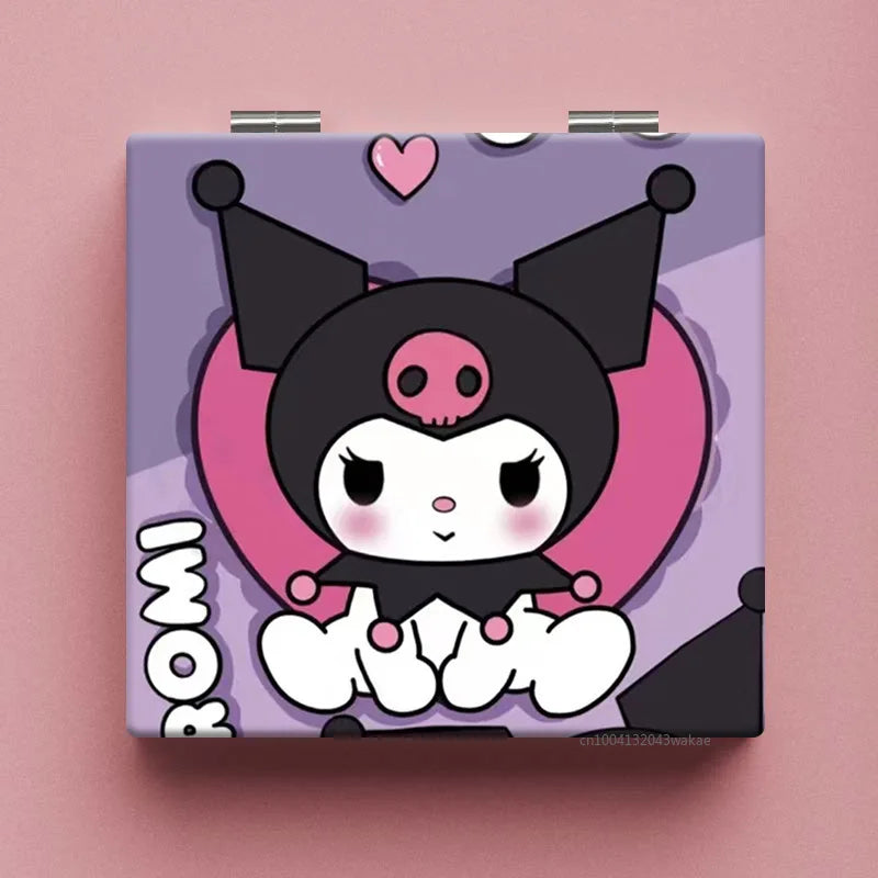 VNSPORT My Melody Hello Kitty Portable Small Mirror Desktop Student Folding Mirror Cosmetic Mirror Girls Gift