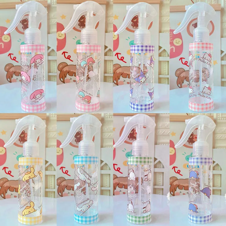 VNSPORT 120ml Kitty Liquid Dispensing Bottle Kawaii Anime Cute Cartoon Cinnamoroll Pom Purin Cosmetic Water Bottl