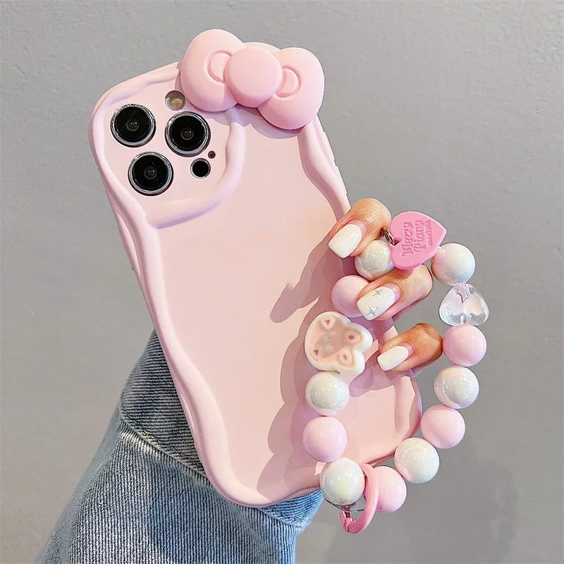 Bow Bunny Round Bracelet Phone Case For iPhone 16 15 14 13 12 11 Pro Max 7 8 Plus for Case