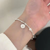 VNSPORT 925 Sterling Silver Bracelet Partial Pearls Knots Bracelets