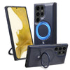 Luxury Magnetic Bracket PU Leather Phone Case, For Samsung Galaxy Series S25 S24 S23 S22 Ultra Magsafe Wireless Charging Case