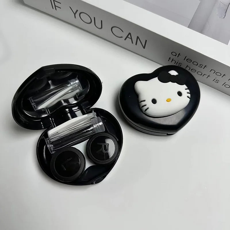 VNSPORT Kitty Contact Lens Case Cartoon Cute Kawaii Portable Contact Lens Box with Mirror Girls Travel Gifts