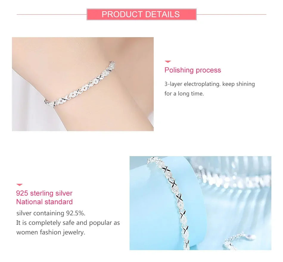 High Quality 925 Sterling Silver Fashion Multiple Styles Bracelet Chain