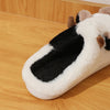 VNSPORT Winter Unisex Cartoon Cow Warm Plush Slippers