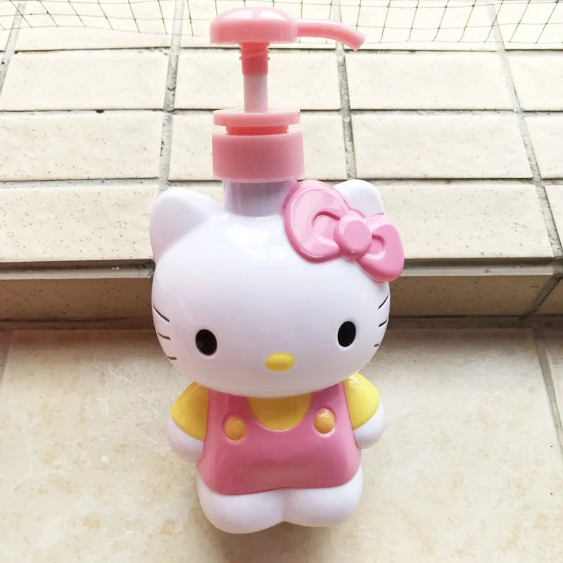 VNSPORT 500ML Hello Cute Kitty Squeeze Bottle Shower Gel Hand Sanitizer Dish Soap Liquid Cute Cartoon Girl Heart High Capacity Bottled