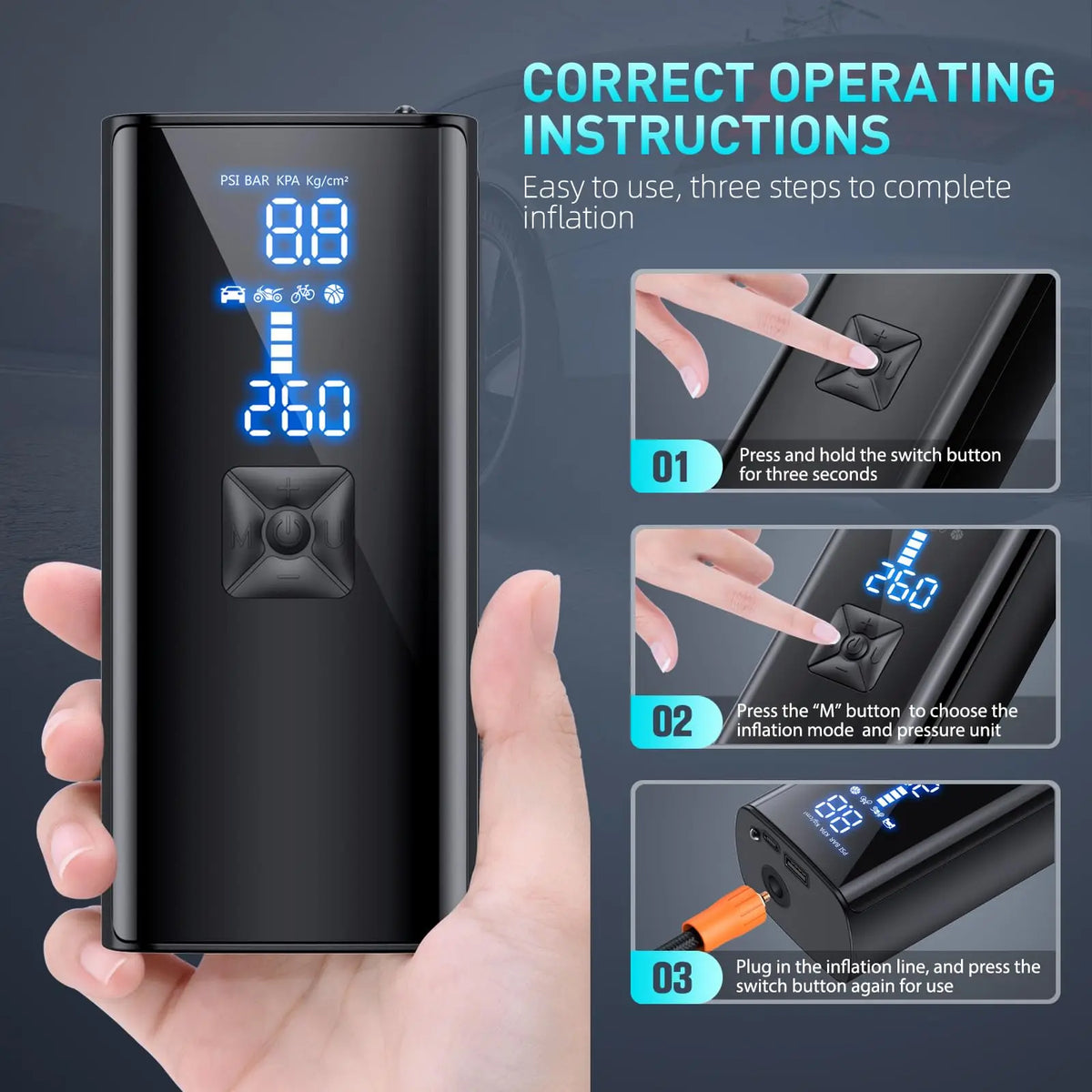 Wireless Inflatable Pump Wireless Air Pump - Portable Tire Inflator | VNSPORT
