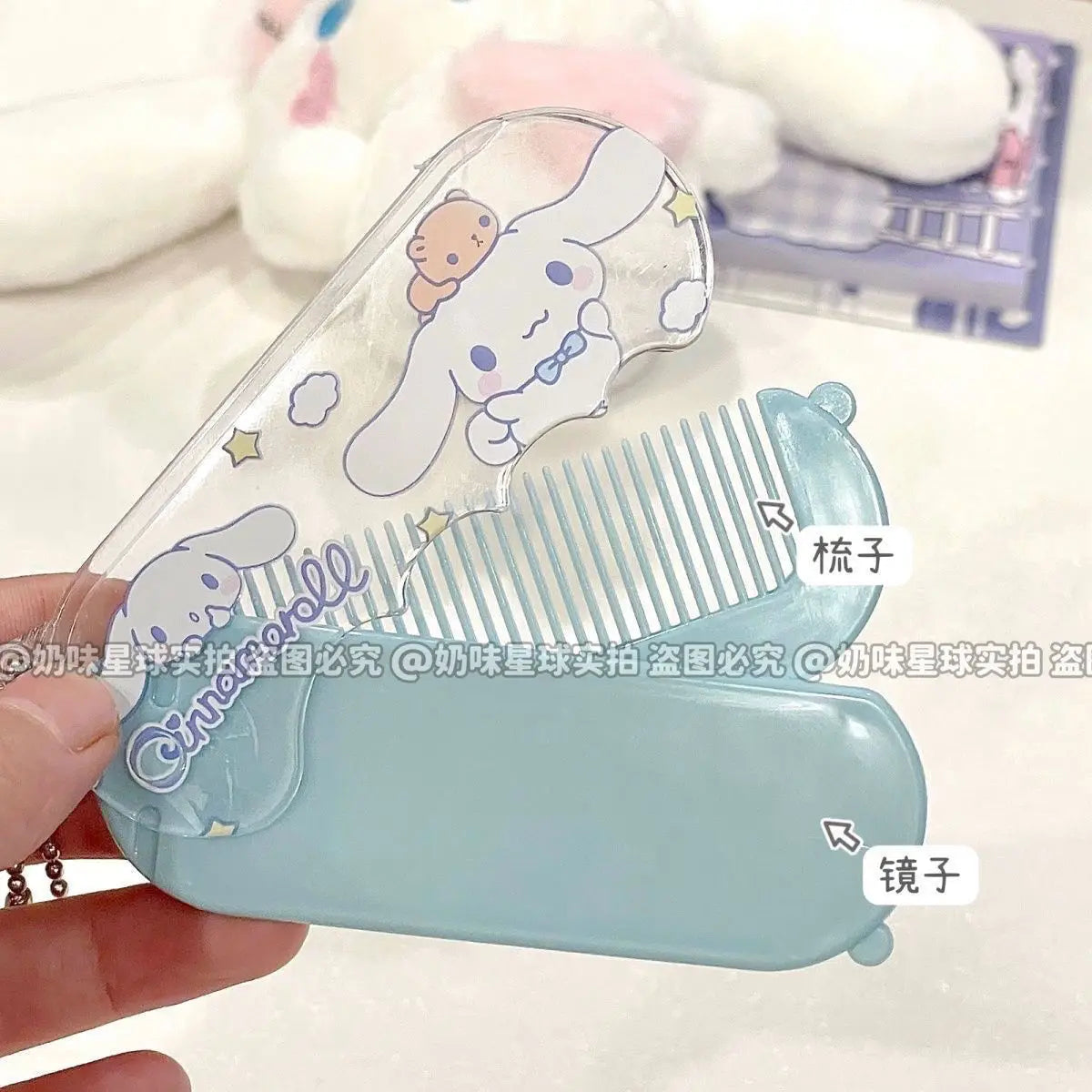 VNSPORT hello kitty mirror cute cartoon kawaii makeup mirror small mirror portable foldable mini comb kuromi keychain