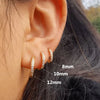 1Pair Stainless Steel Minimal Hoop Earrings Crystal Zirconia Small