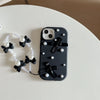 For iPhone 15 14 13 12 11 Pro Max Case 3D Pearl Bowknot Drop-proof Silicone Protective Cover