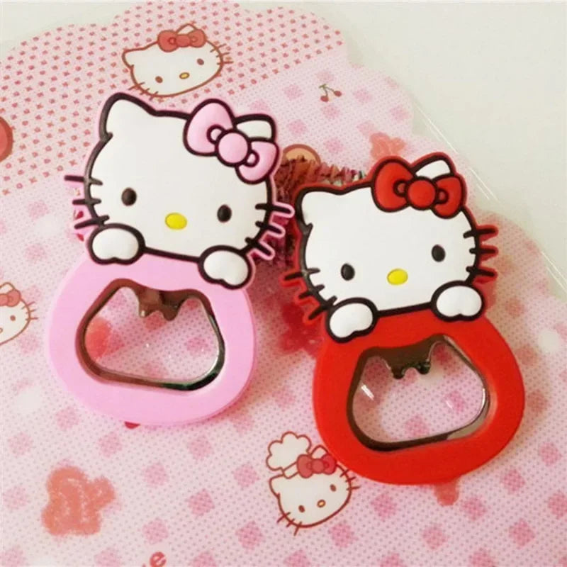 VNSPORT Hello Kitty My Melody Stitch Animation Cartoon Silicone Beer Bottle Opener Creative Kawaii Cute Refrigerator Magnet Wholesale