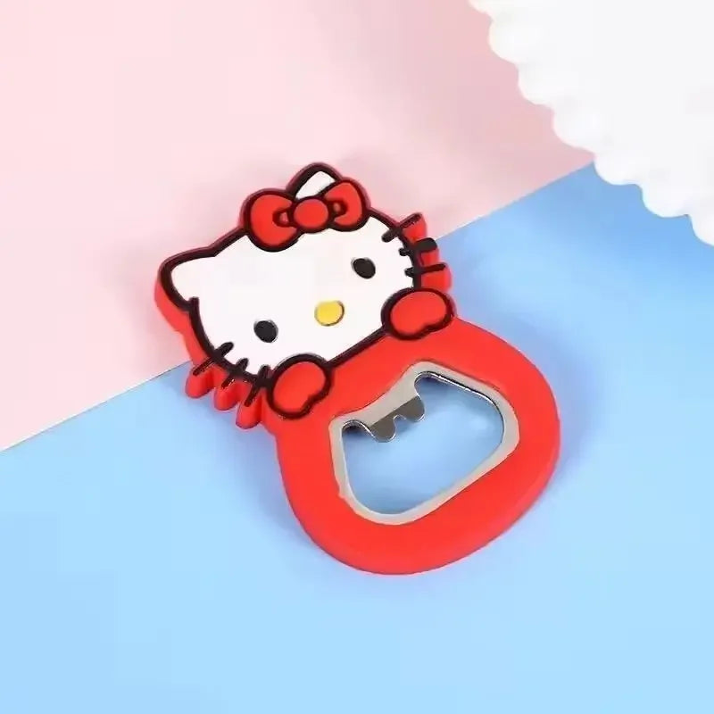 VNSPORT Hello Kitty My Melody Stitch Animation Cartoon Silicone Beer Bottle Opener Creative Kawaii Cute Refrigerator Magnet Wholesale