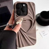 Phone Case For iPhone 13 14 15 Pro Max 16 Plus 11 12 ProMax Soft Matte Silicone Full Cover Fashion Fold Wrinkle 3D Love Heart